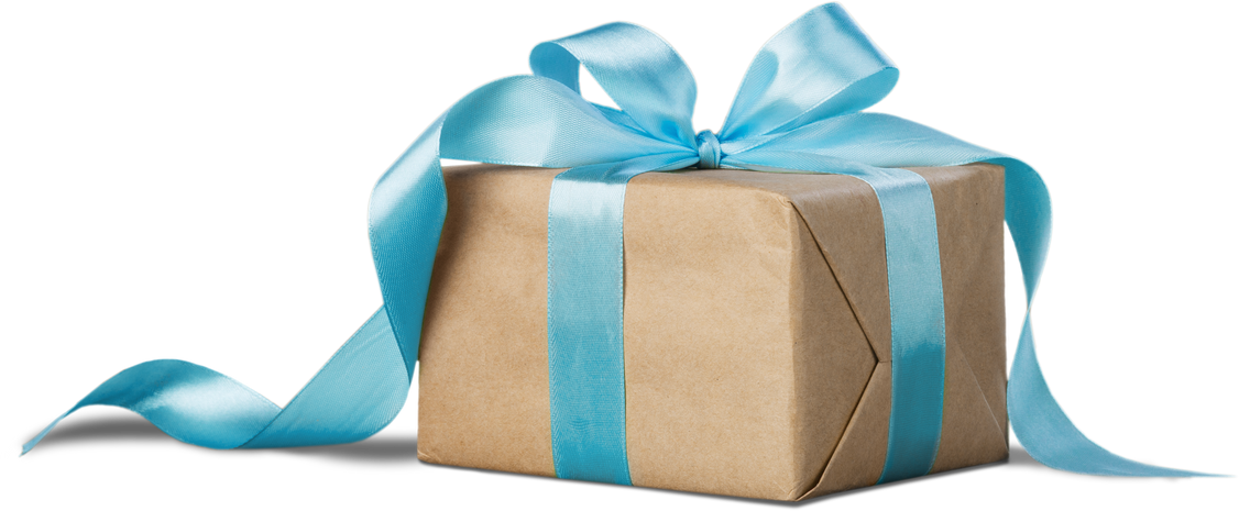 Gift with Blue Ribbon 